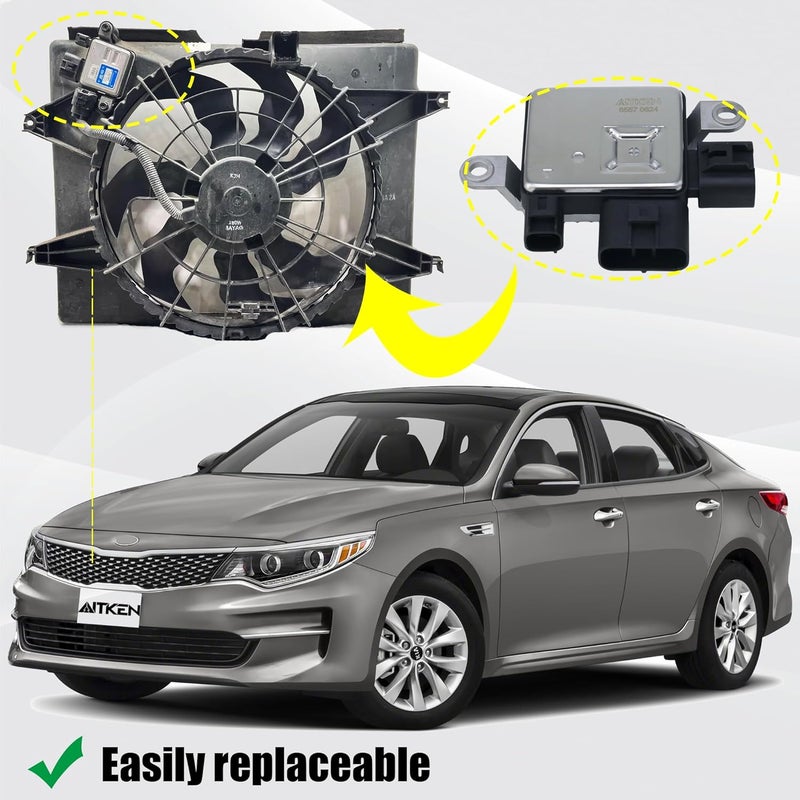 AIKEN Radiator Cooling Fan Control Module Compatible with Hyundai Sonata 2009-2014, Optima 2014-2015, Forte 2014-2018 Ref# 253854R500 253852T500. - Image 5
